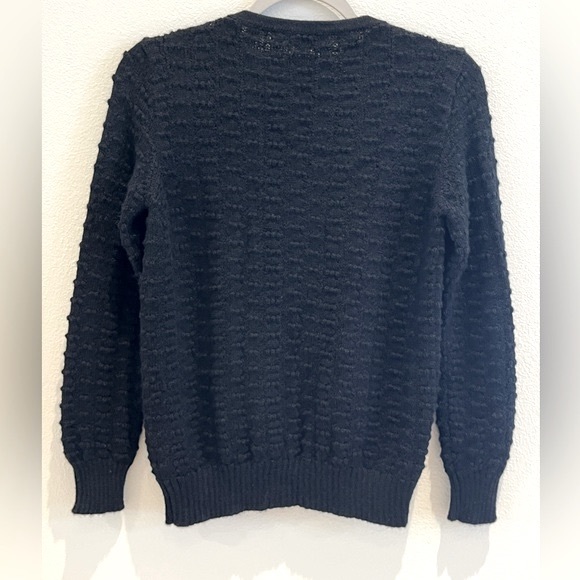 ETNIKO 100% Baby Alpaca Long Sleeve Cardigan Sweater - Black, Size S - Picture 8 of 15